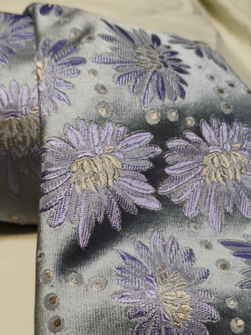 Paul Smith Lilac Floral Embroidered Satin Scarf - Women Accessories